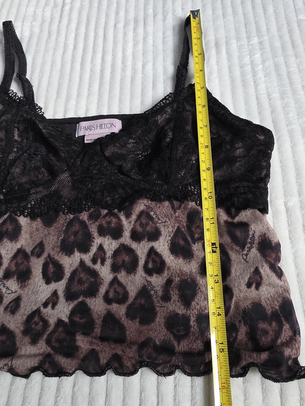 Paris Hilton Leopard Print Lace Trim Cami & Pants Sleep Set - Black/Brown - Picture 4 of 11